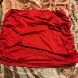 Red Ruched Skirt